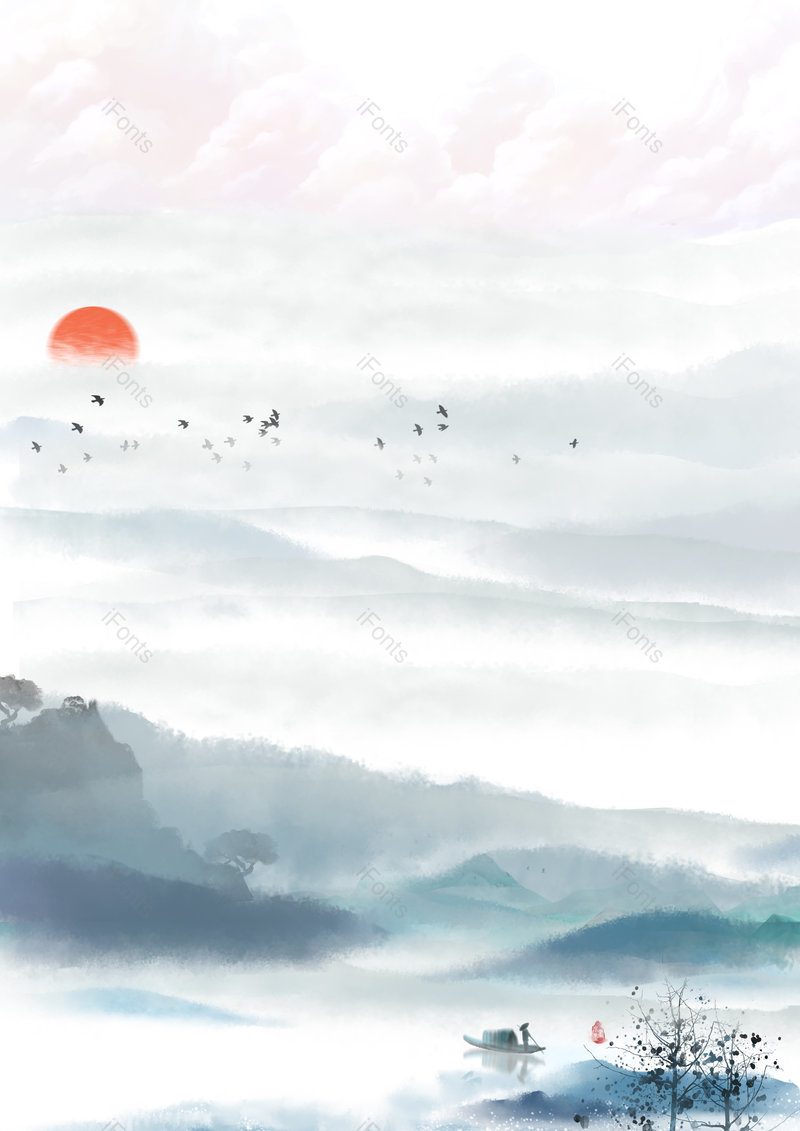 中国风山水画水墨画创意简约背景,插画/手绘图,插画/手绘图库,插画/手绘图下载,插画/手绘